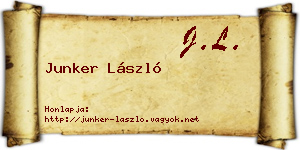 Junker László névjegykártya